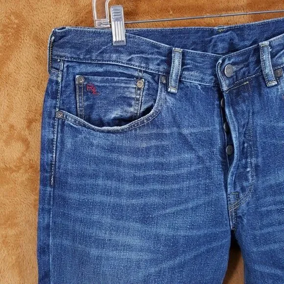 POLO RALPH LAUREN Jeans Mens 34x34 Durango Slim Fit Button Fly Medium Wash Denim